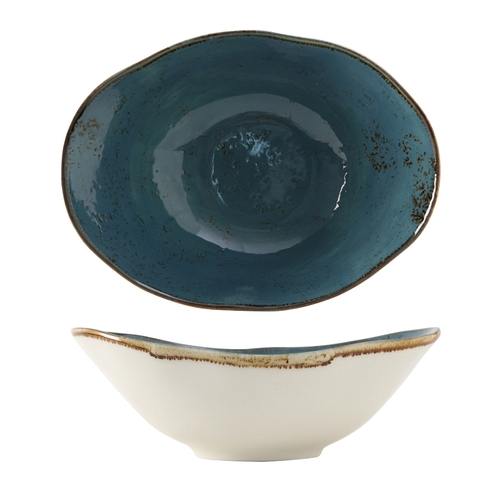 Tuxton China Inc GGE-403 Artisan Geode 20 oz. Azure Porcelain Capistrano Bowl - 1 Doz
