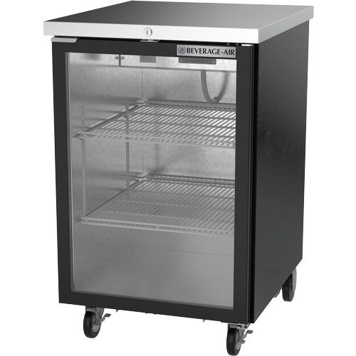Beverage Air BB24HC-1-FG-B 24" One-Section Black Coated Back Bar Cabinet w/ Glass Door