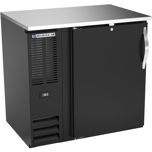 Beverage Air BBN36HC-B 36" One-Section Black Coated Back Bar Cabinet w/ Solid Door