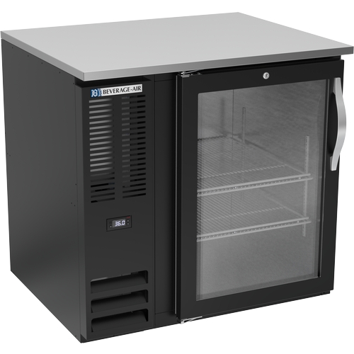 Beverage Air BB36HC-FG-B 36" Black Glass Door Back Bar Cooler w/ Stainless Top
