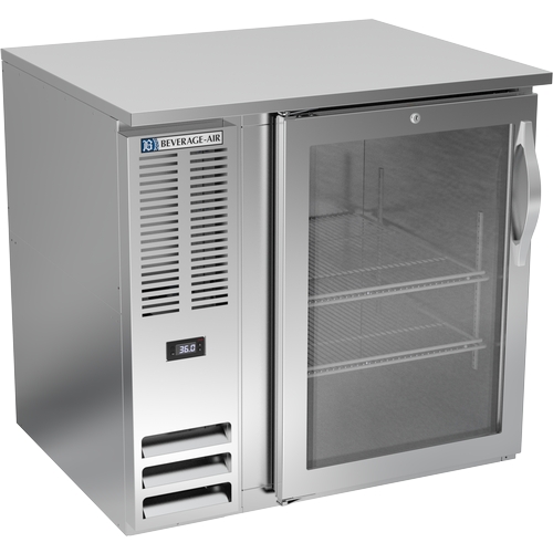Beverage Air BB36HC-FG-S 36" Food Rated Stainless Steel Glass Door Back Bar Cooler