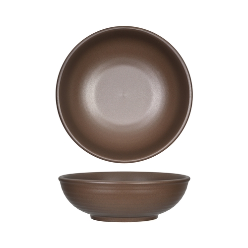 Tuxton China Inc VNB-260Y Zion 26 oz. Matte Brown Porcelain Bowl - 1 Doz