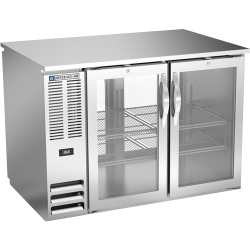 Beverage Air BB48HC-FG-PT-S 48" Stainless Steel Glass Door Pass-Thru Back Bar Cabinet 