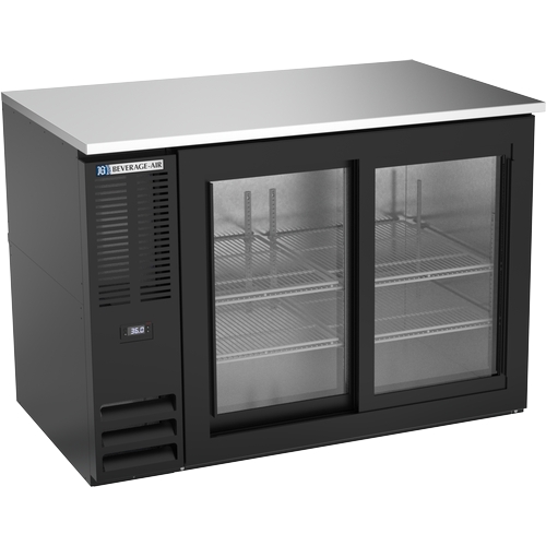 Beverage Air BB48HC-F-GS-B 48" Black Coated Glass Door Back Bar Cooler w/ LED Lights