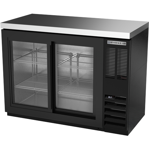 Beverage Air BBN48HC-F-GS-B 48" Black Coated Sliding Glass Door Back Bar Cooler