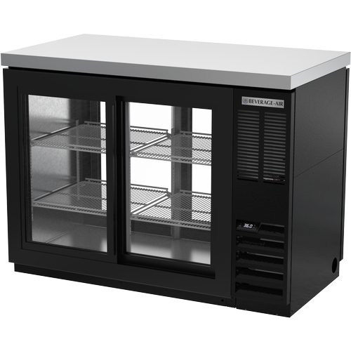 Beverage Air BBN48HC-F-GS-PT-B 48" Pass-Thru Slide Door Black Coated Back Bar Cabinet