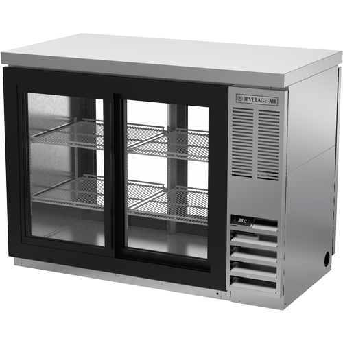 Beverage Air BBN48HC-F-GS-PT-S 48" Stainless Steel Sliding Glass Door Pass-Thru Bar Cooler