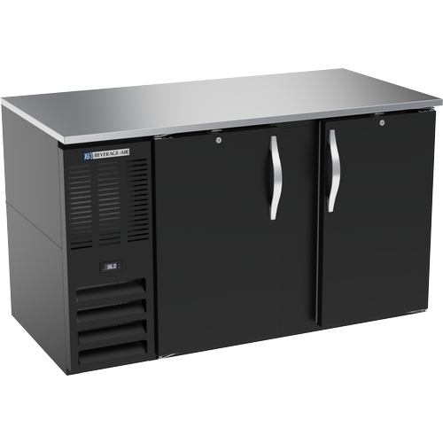 Beverage Air BB58HC-F-B 59" Black Solid Door Back Bar Cooler w/ LED Lighting