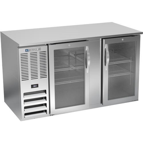 Beverage Air BB58HC-FG-S 58" Stainless Steel Glass Door Back Bar Cabinet w/ LED Light