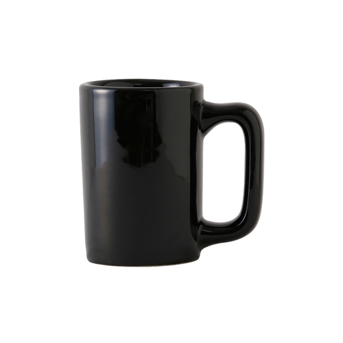 Tuxton China Inc BBM-1007 DuraTux 10 oz. Black Ceramic Texan Mug - 2 Doz