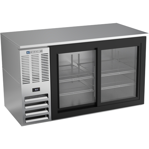 Beverage Air BB58HC-F-GS-S 58" Stainless Steel Sliding Glass Door Back Bar Cabinet