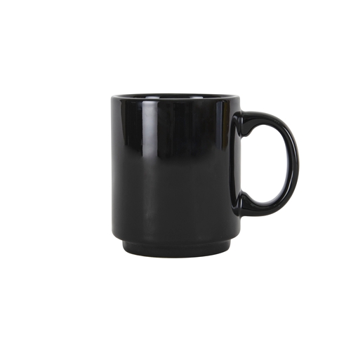 Tuxton China Inc BBM-110S DuraTux 11 oz. Black Ceramic Ranier Mug - 2 Doz