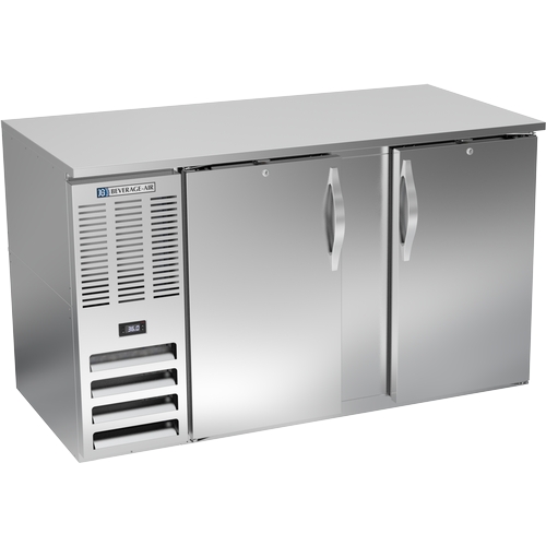 Beverage Air BB58HC-F-S 58" Stainless Steel Solid Door Back Bar Cooler w/ LED Lights