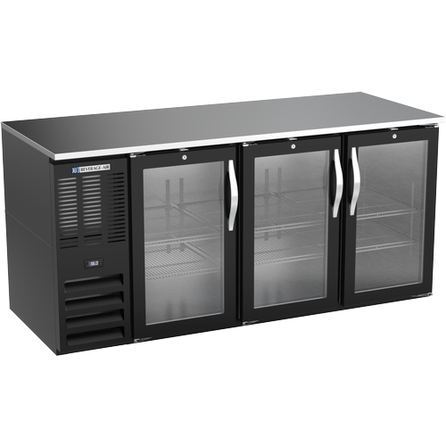 Beverage Air BB72HC-FG-B 72" Three-Section Black Glass Door Back Bar Cooler