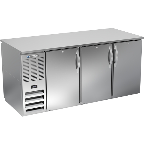 Beverage Air BB72HC-F-PT-S 72" Three-Section Stainless Steel Pass-Thru Back Bar Cooler