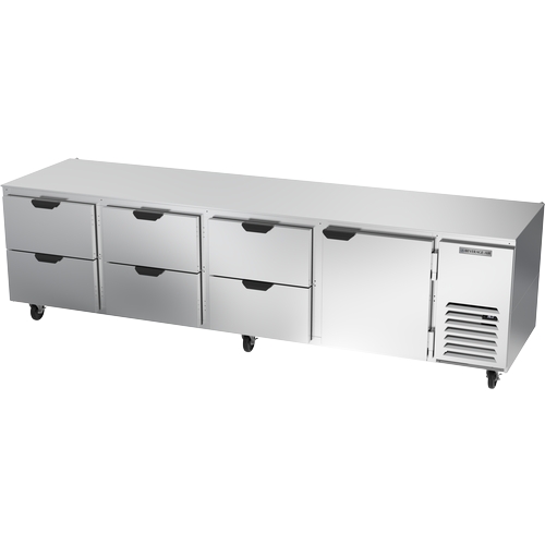 Beverage Air UCRD119AHC-6 119" Four-Section 52.5 cu. ft. Undercounter Refrigerator