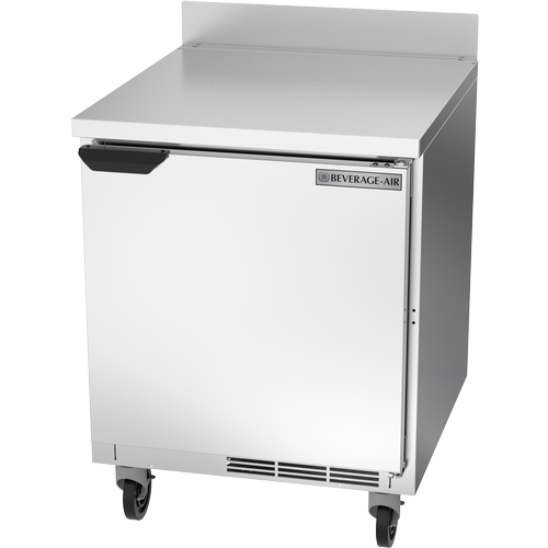 Beverage Air WTR27AHC 27" Single Solid Door Worktop Refrigerator w/ 4" Backsplash