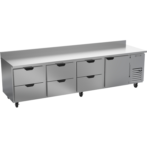 Beverage Air WTRD119AHC-6 119" Four-Section 6 Drawer 1 Door Worktop Refrigerator