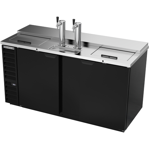 Beverage Air DD68HC-C-B 69" Black Triple Keg Club Top Draft Beer Cooler w/ Slide Lid