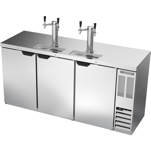 Beverage Air DDN72HC-S 72" Triple Keg Direct Draw Draft Beer Cooler w/ 2 Taps