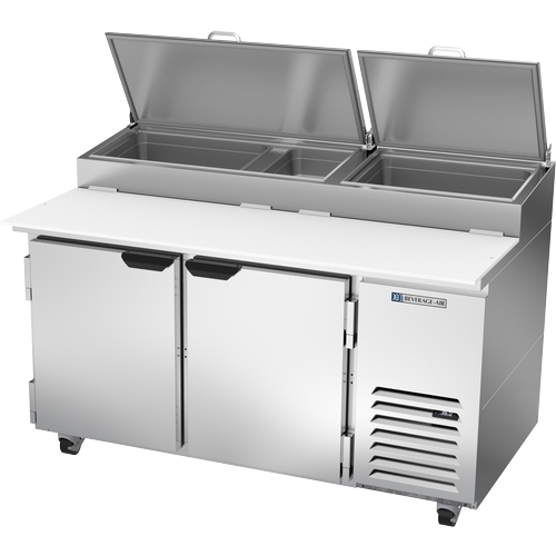 Beverage Air DP60HC 60" Two-Section Refrigerated Pizza Prep Table