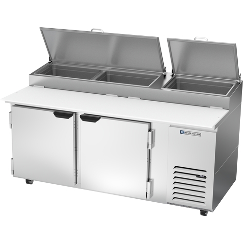 Beverage Air DP72HC 72" Two-Section Refrigerated Pizza Prep Table