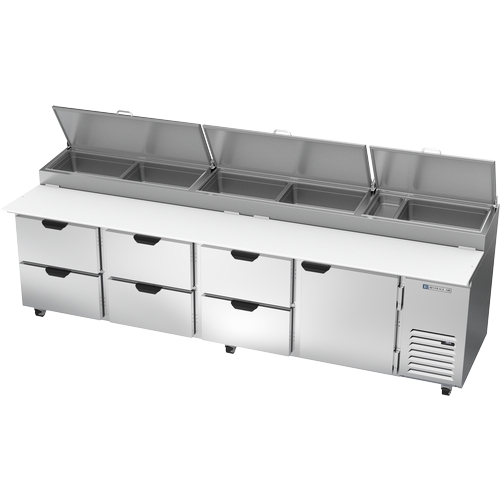 Beverage Air DPD119HC-6 119" Four-Section Refrigerated Pizza Table
