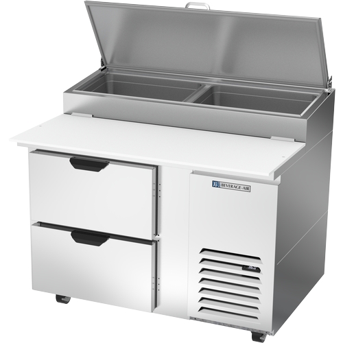 Beverage Air DPD46HC-2 46" One-Section Refrigerated Pizza Prep Table w/ 2 Drawers
