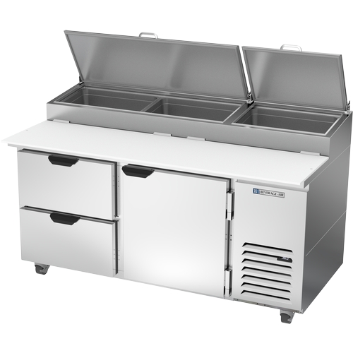 Beverage Air DPD67HC-2 67" Two Drawer Refrigerated Pizza Top w/ 1 Door