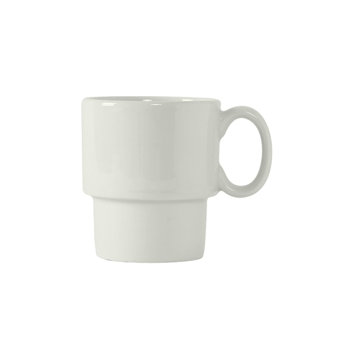 Tuxton China Inc BPM-1003 DuraTux 10 oz. Porcelain White Stackable Mug - 2 Doz