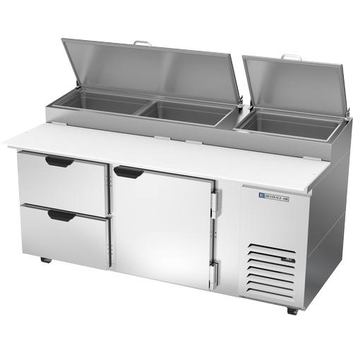 Beverage Air DPD72HC-2 72" Two-Section Refrigerated Pizza Table