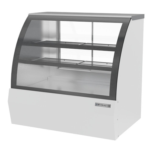 Beverage Air CDR4HC-1-W-D 49" White Curved Glass Dry Deli Case w/ 2 Adjustable Shelves