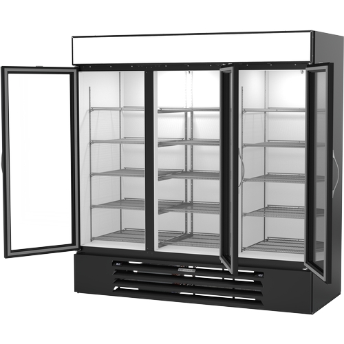 Beverage Air MMRF72HC-1-C-BW MarketMax™ 75" Black Glass Door Dual-Temp Merchandiser