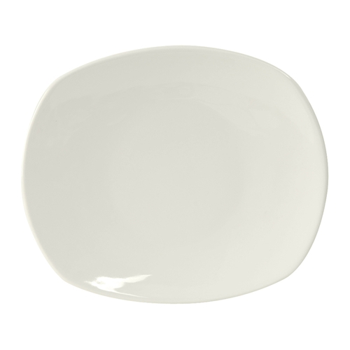Tuxton China Inc AAU-006 Napa 10-1/8" x 8-1/2" Pearl White Oval Ceramic Plate - 1 Doz