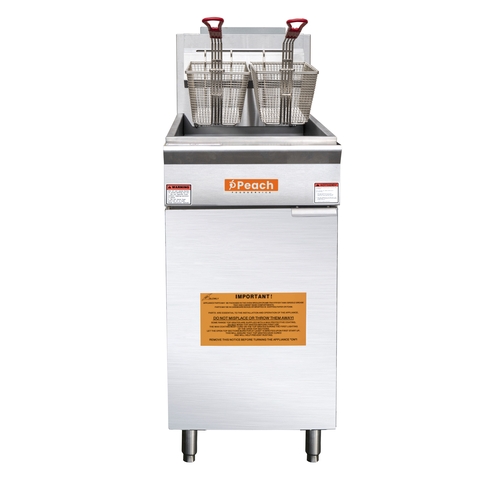 Peach Foodservice PF-50-NG 50 Lbs. Natural Gas Fryer w/ 2 Baskets - 120k BTU