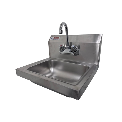 Peach Foodservice PHS-17 17" Deep 16 Gauge Stainless Steel Hand Sink w/ Drain Basket