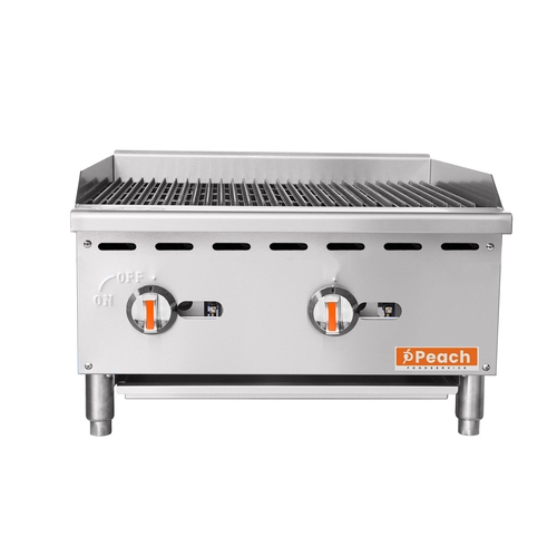 Peach Foodservice PRC-24 Countertop 24" Manual Radiant Charbroiler - 60k BTU