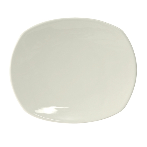 Tuxton China Inc AAU-009 Napa 12" x 8-1/8" Pearl White Oval Ceramic Plate - 1 Doz