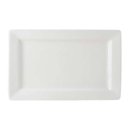 Tuxton China Inc ABU-551 Napa 11" x 7" Pearl White Rectangular Ceramic Plate - 1 Doz