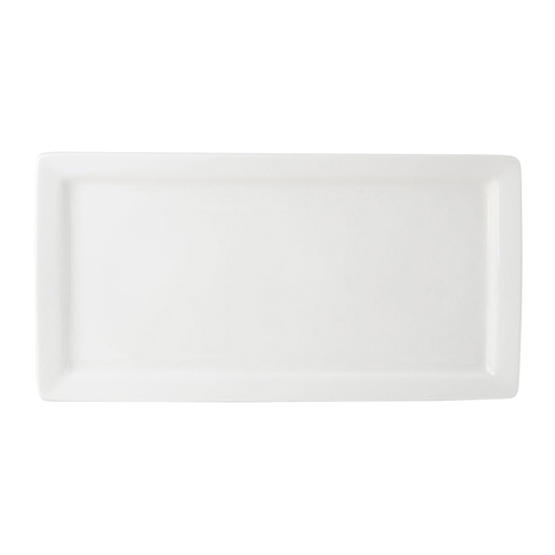 Tuxton China Inc ABU-552 Napa 15.5" x 8" Pearl White Rectangular Ceramic Plate - 6 EA