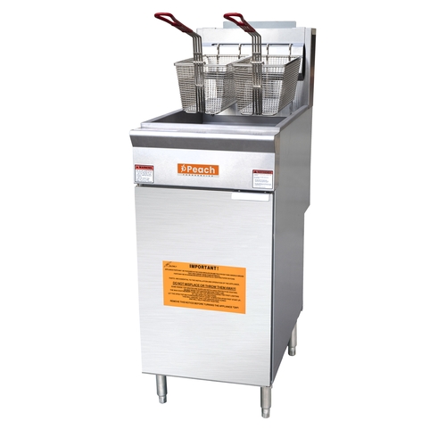 Peach Foodservice PF-50-LP 50 Lbs. Liquid Propane Fryer w/ 2 Baskets - 120k BTU
