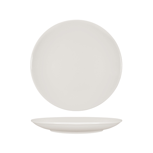 Tuxton China Inc ACU-006 Midtown 9.625" Diameter Pearl White Ceramic Plate - 2 Doz