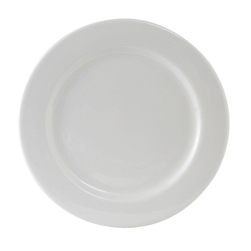 Tuxton China Inc ALA-054 Alaska 5-1/2" Diameter Porcelain White Wide Rim Plate - 3 Dz
