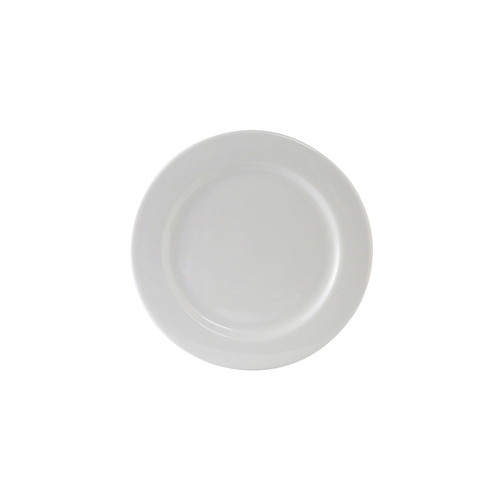 Tuxton China Inc ALA-062 Alaska 6-1/4" Diameter Porcelain White Wide Rim Plate - 3 Dz