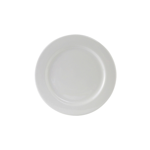 Tuxton China Inc ALA-074 Alaska 7-1/2" Diameter Porcelain White Wide Rim Plate - 3 Dz