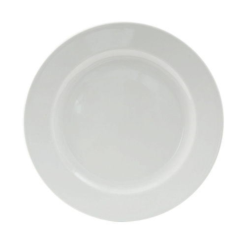 Tuxton China Inc ALA-110 Alaska 11" Diameter Porcelain White Wide Rim Plate - 1 Doz