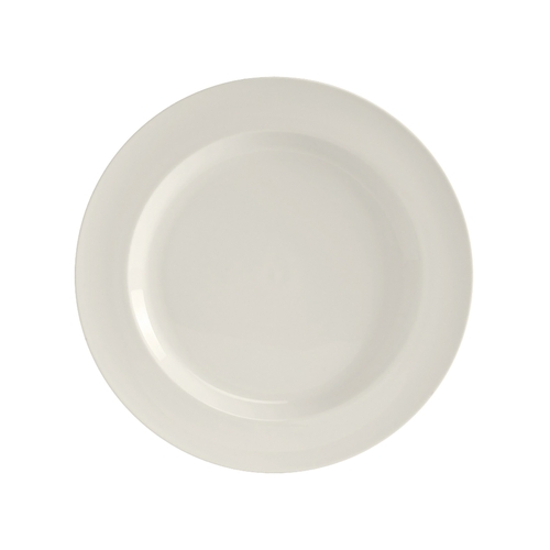Tuxton China Inc AMU-009 Modena 12-5/8" Pearl White Round Wide Rim Plate - 1 Doz 