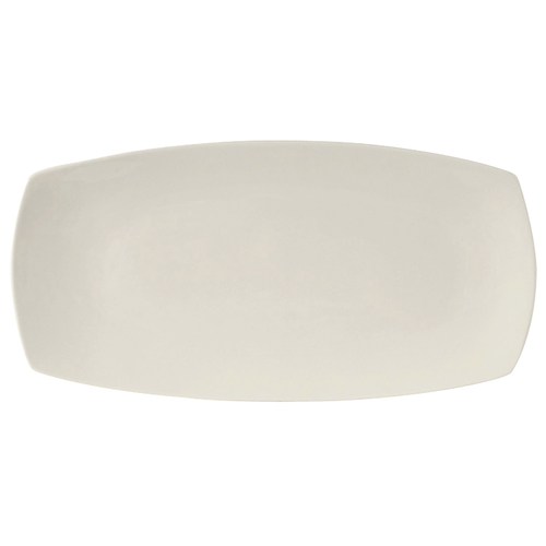 Tuxton China Inc AMU-550 Napa 16" L x 8" W x 1"H Pearl White Rectangular Plate - 1 Dz