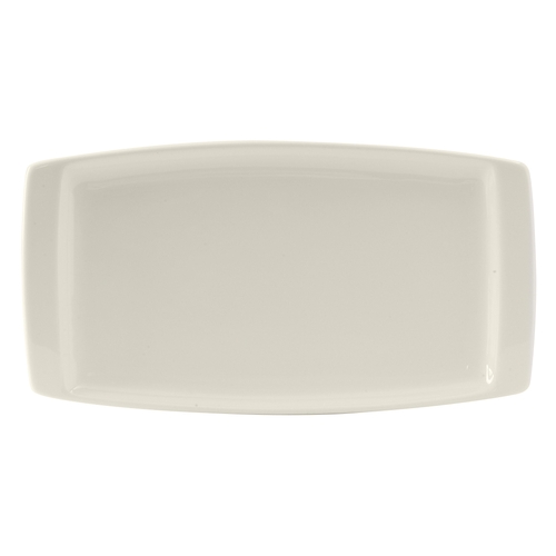 Tuxton China Inc AMU-556 AlumaTux 13-3/4" L Pearl White Rectangular Plate - 1 Doz