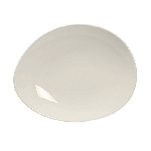Tuxton China Inc AMU-650 AlumaTux 8-1/2"L Pearl White Ceramic Ellipse Plate - 2 Doz